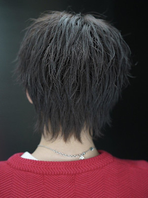 ソフトツイストアップバング 黒髪