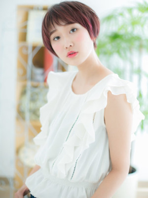 チェリーブラウンで大人ガーリーマッシュ