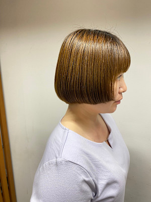 マッシュカット/オリーブカラー