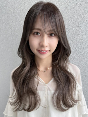 マロンベージュ/くすみベージュ/ブリーチなし/ダブルカラー