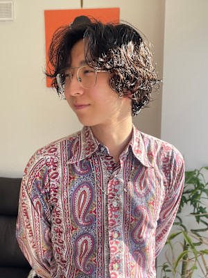 メンズマッシュウルフパーマ