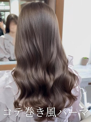 コテ巻き風パーマ/韓国風パーマ/レイヤーカット