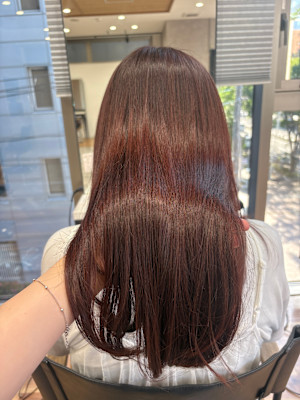 ブリーチなしピンクブラウン