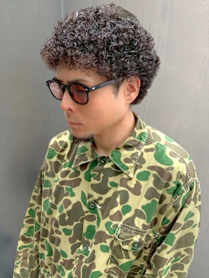 メンズパーマ ミディアムパーマ 強めパーマ スパイラルパーマ