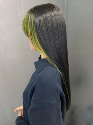 フェイスフレーミングカラー　ライムグリーン　ケアブリーチ