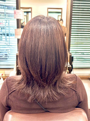 【MASA 】外はねミディあったかピンクブラウン／武蔵浦和店