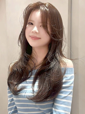 髪質改善＊オレンジブラウンレイヤーカット＊【Zina難波】