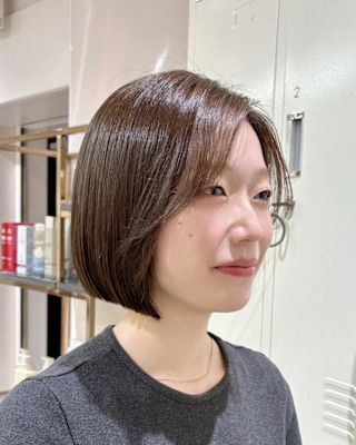 大人ボブ×ミニボブ×前髪なし×透明感カラー×2横浜