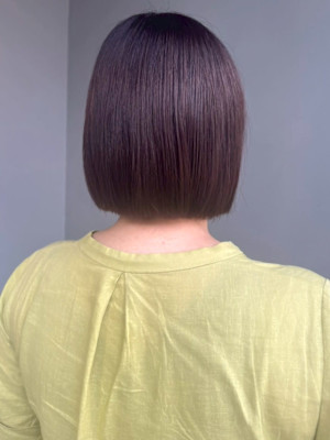 ミニボブ ブラウン 髪質改善 ダメージレス 20代 30代