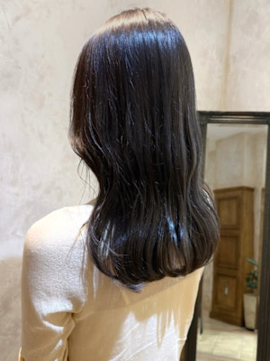 透明感グレージュ 髪質改善 艶髪カラー ナチュラルカラー