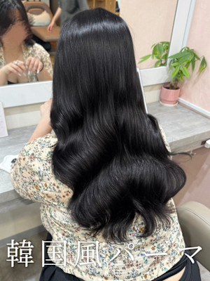 韓国ヘア/韓国風パーマ/コテ巻き風パーマ/髪質改善
