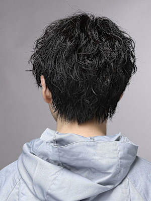 微分け　縦落ちツイストパーマ