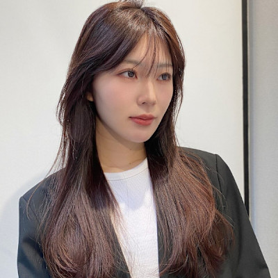 やわらかブラウン　ストレートヘア　縮毛矯正　ストレートパーマ