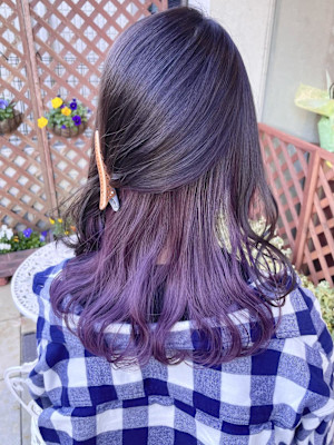 インナーカラーでパープル