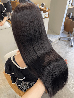 《花屋併設》ツヤ感たっぷり暗髪カラー