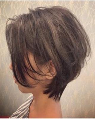 #前下がりボブ　#ハンサムショート