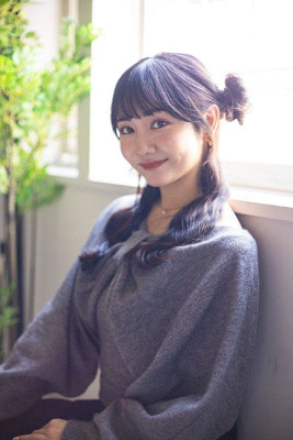 お団子サイドハーフアップ