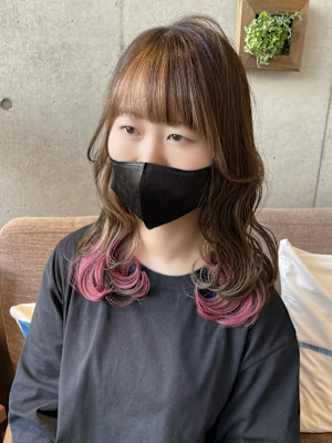 映える！ピンクのインナーカラー