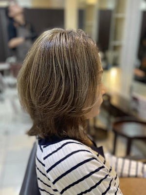 白髪ぼかしハイライトカラー