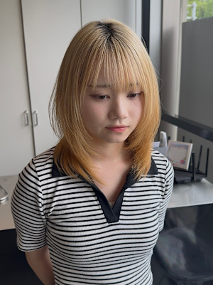 髪質改善グレージュカラーカーキベージュレイヤーロング錦糸町