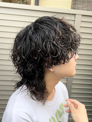 men's/メンズ/ブルーブラック/フェザーパーマ