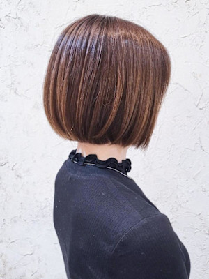 【Flor】*切りっぱなしボブ+シアーベージュ＊