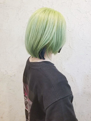 【Flor】*インナーカラー+ライトグリーン×ブラック