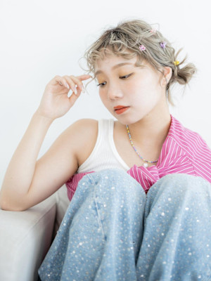 ケアブリーチ♪透明感ブロンドベージュ