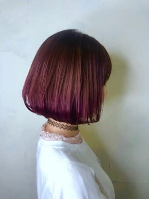 【Flor】*ミニマムボブ+グラデーションピンク*