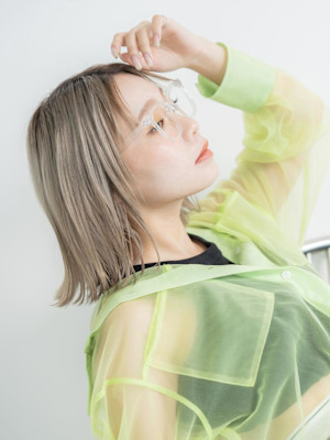 ダブルカラー♪外はねハイトーンボブ