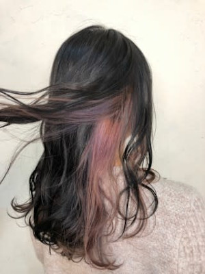 【Flor】*ブルーブラック+インナーピンクラベンダー