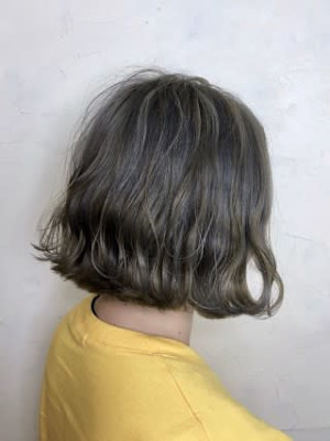 【Flor】*波巻きボブ+アッシュベージュ*