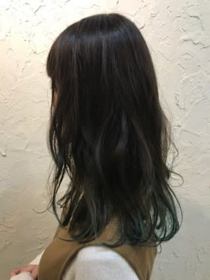 【Flor】*フェザーロング+カーキグラデーション*