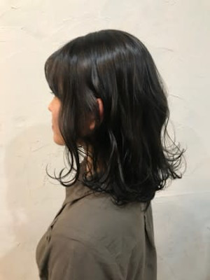 【Flor】*ノットヘア外ハネミディ+ブルーアッシュ*