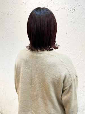 【Flor】*外ハネボブ+ダークバーガンディ*