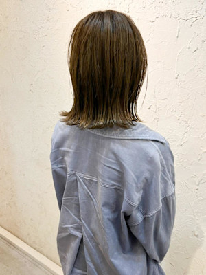 【Flor】*くびれセミディボブ+ヘーゼルカーキ*