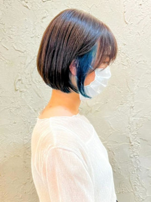 【Flor】*インナーカラー+ブルー×ブラウン *