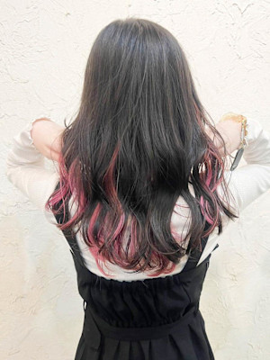 【Flor】*インナーカラー+ラズベリー×ブラック*