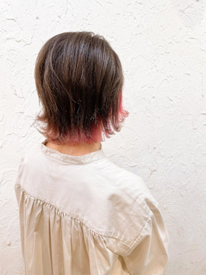 【Flor】*外ハネボブ+インナーペールピンク*