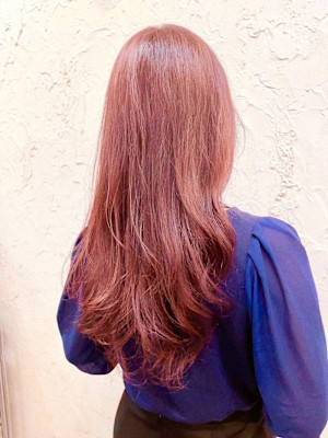 【Flor】*フェザーロング+ペールピンクベージュ*