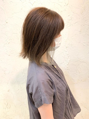 【Flor】*インナーカラー+ペールグレー×ベージュ*