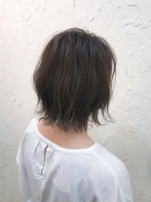 【Flor】*ラフウェーブボブ+オリーブベージュ*