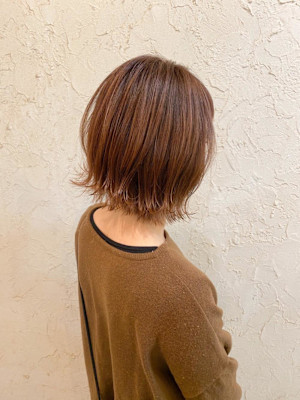 【Flor】*外はねボブ+マンダリンブラウン*