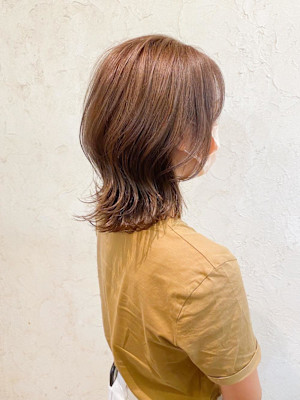 【Flor】*くびれ鎖骨ミディアム+マロンベージュ*