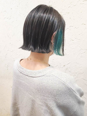 【Flor】*インナーカラー+グリーン×アッシュ*