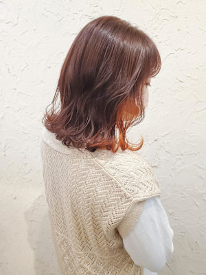 【Flor】*インナーカラー+オレンジ×ブラウン*