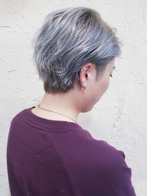 【Flor】*大人ウェーブショート+シルバー*