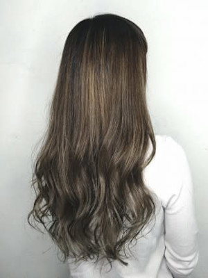 【Flor】*スモーキーグレー+フェザーロング*