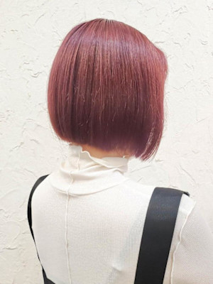 【Flor】*前下がりボブ+ピンクブラウン*