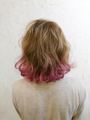 【Flor】*ゆるボブmix×ピンクグラデーション*